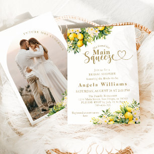 Invitation Élégant citron moderne Fête des mariées photo été