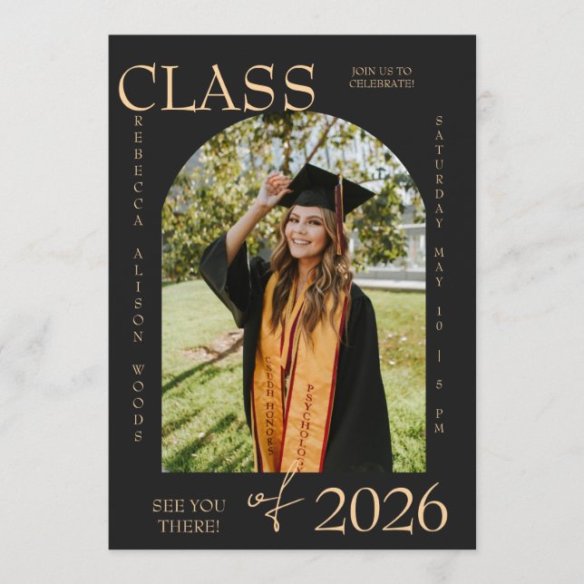 Invitation Elegant Class of 2026 Graduation Invite (Devant)