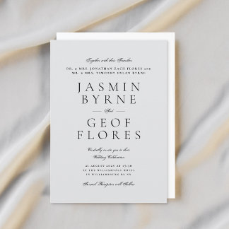 Invitation Elegant Classic Light Gray Formal Wedding