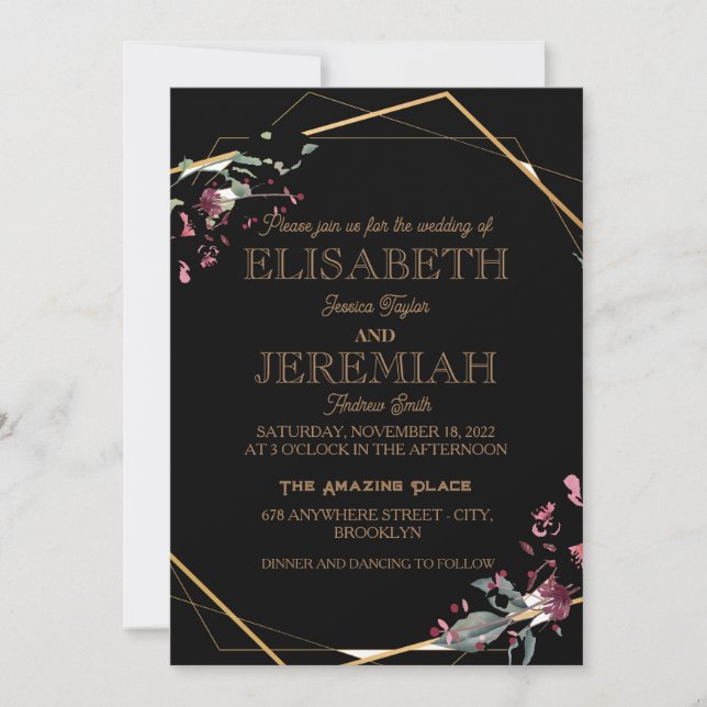 Invitation élégant Classic luxueux mariage (Devant)