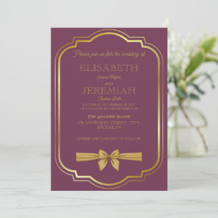 Invitation élégant Classic luxueux personnaliser or mariage