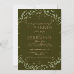 Invitation élégant Classic luxueux rouge mariage