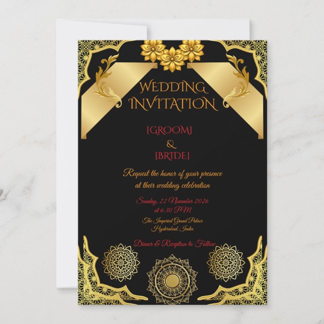 Invitation Elegant Classic Marriage Invite Template (Devant)