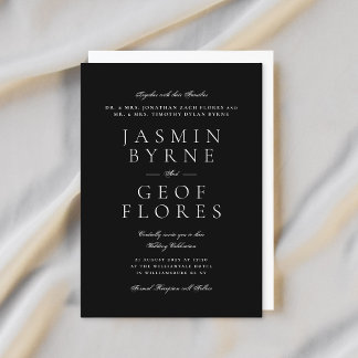 Invitation Elegant Classic Modern Black Formal Wedding