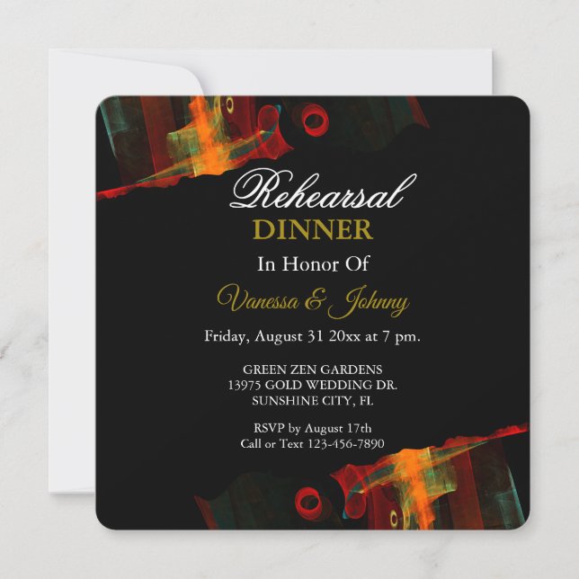 Invitation Elegant Classic Modern Trendy Pattern #903 Wedding (Devant)