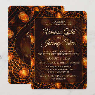 Invitation Élégant Classique Boho Moderne Or #901 Mariage