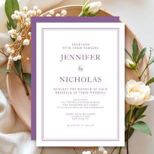 Invitation Élégant Classique Formel Français Lilac Mariage