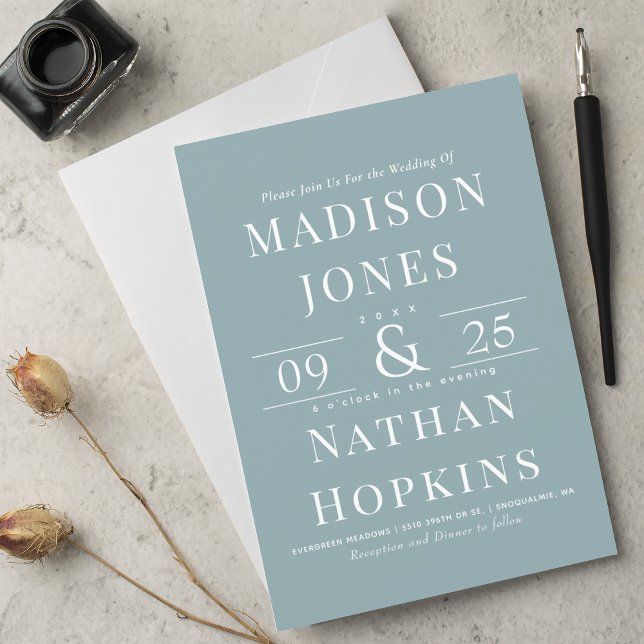 Invitation Élégant classique moderne Mariage en verre de mer (Créateur téléchargé)