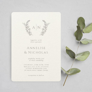 Invitation Élégant classique monogrammé mariage formel