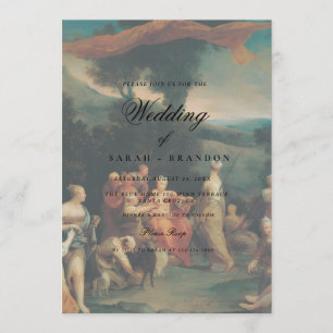 Invitation Élégant Classique Peinture Ancienne Mariage