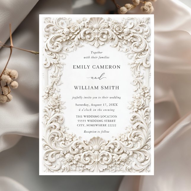 Invitation Elegant Classy Baroque Frame Wedding (Créateur téléchargé)