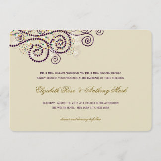 Invitation Elégant Classy Purple Boho Spirales Mariage Invite