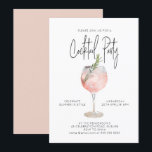 Invitation Élégant Cocktail Party rose<br><div class="desc">// Peut être entièrement customisé pour répondre à vos besoins. Conçu par Gorjo Designs via Zazzle. // Besoin d'aide pour customiser votre design ? Vous avez d'autres idées ? N'hésitez pas à me contacter (Zoe) directement via le bouton de contact ci-dessous.</div>