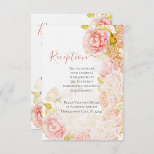 Invitation Elégant corail rose Secret Rose Garden Wedding Inv