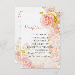 Invitation Elégant corail rose Secret Rose Jardin Mariage