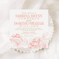 Elegant Coral and Gold Floral Peony Wedding