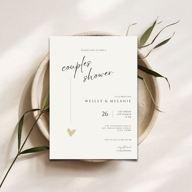Invitation Elegant Couples Shower Calligraphy Typo Wedding  (Créateur téléchargé)