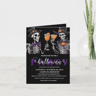Invitation Elégant crâne floral Adulte Halloween Party Invita