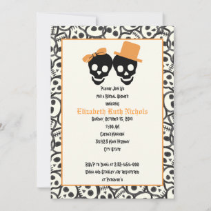 Invitation Elégant crâne Halloween mariage douche nuptiale