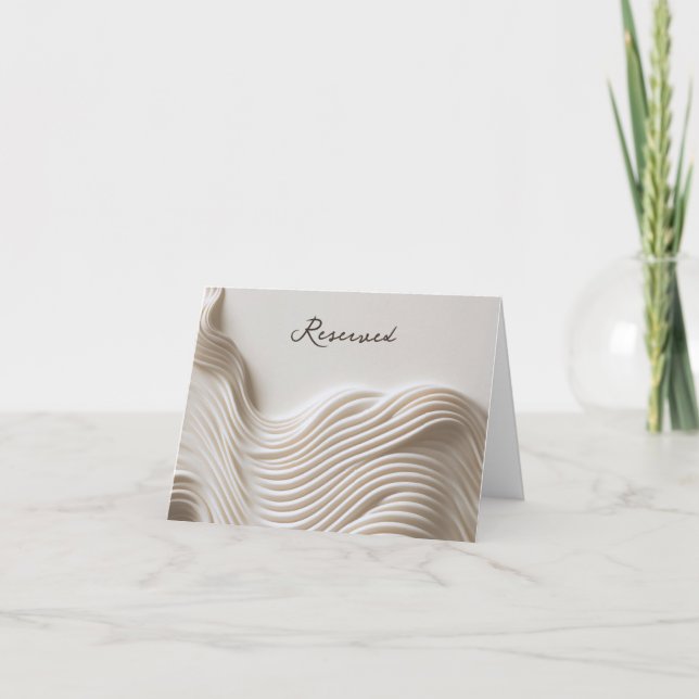 Invitation Elégant crème blanc mariage signe réservé (Devant)