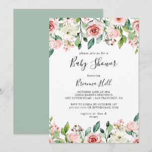 Invitation Élégant Dainty Baby shower floral d'automne
