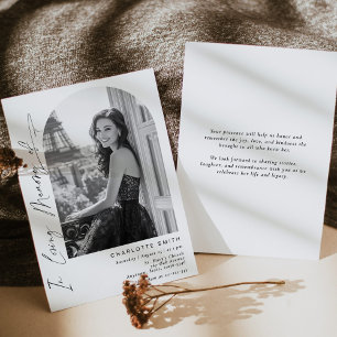 Invitation Élégant Dans L'Amour Mémoire Funérailles Simple Ph