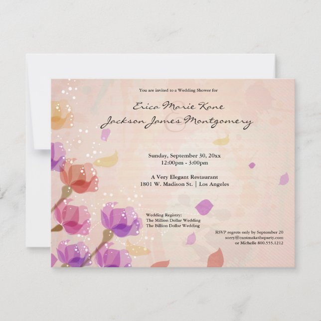 Invitation élégant de wedding shower de tulipes (Devant)