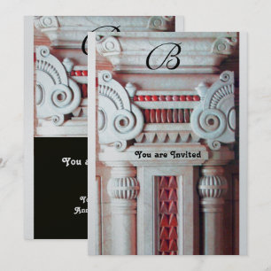 Invitation ÉLÉGANT DÉCOR rouge blanc noir argent métal