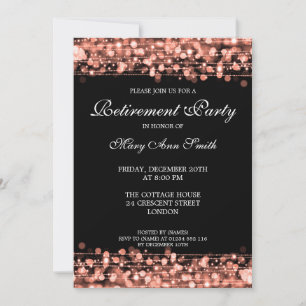 Invitation Élégant défilé d'or du Rose de la retraite