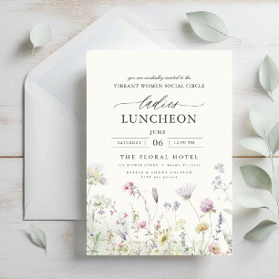 Invitation Élégant déjeuner de charité Fleurs sauvages florau