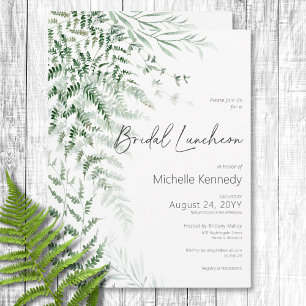 Invitation Élégant Délicat Verdure Ferns Bridal Luncheon