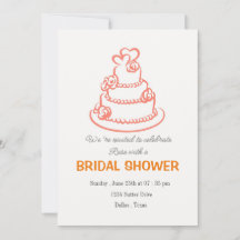 "Elégant design d'invitation à la douche nuptiale"
