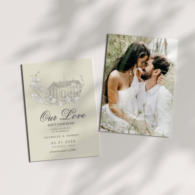 Invitation Elégant Destination Floral Photo Enregistrer La Da (Créateur téléchargé)