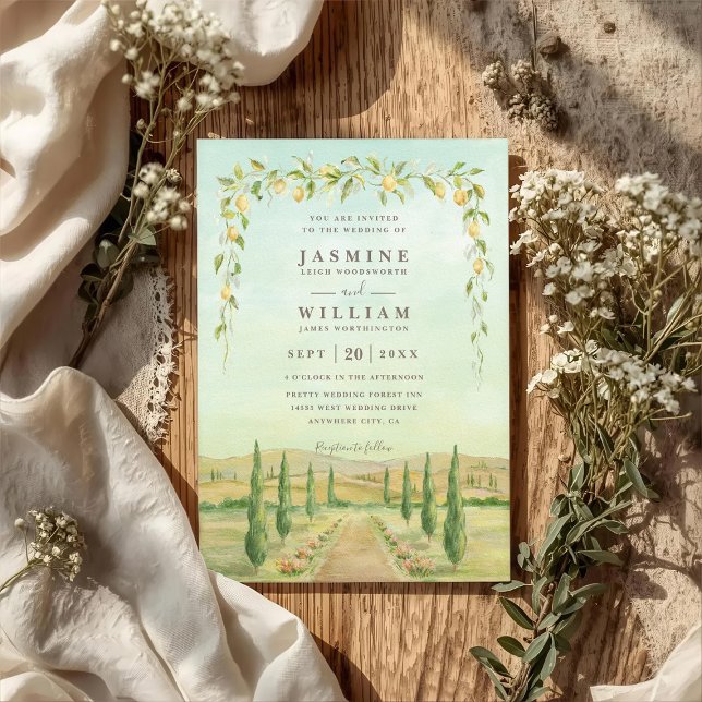 Invitation Elegant Destination Italy Rustic QR Code Wedding (Créateur téléchargé)