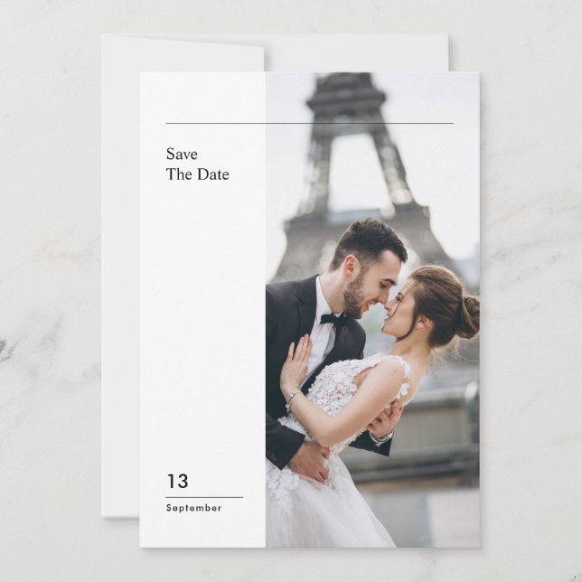 Invitation Elegant Destination Wedding Photo Save The Date (Devant)