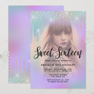 Invitation Élégant diamant de poussette gouttes de sweet sixt