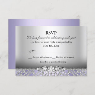 Invitation Élégant Diamant violet RSVP