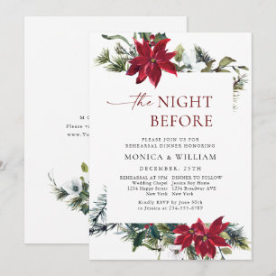 Invitation Élégant dîner de la répétition de Noël de Poinsett