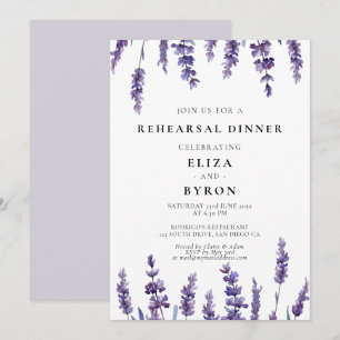 Invitation Élégant dîner de répétition de lavande florale