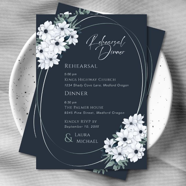Invitation Élégant dîner de répétition florale de Laurel Turq (Créateur téléchargé)