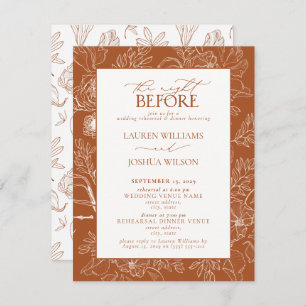 Invitation Élégant dîner de répétition Mariage Burnt Orange