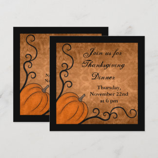 Invitation Élégant dîner Thanksgiving