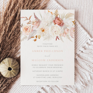 Invitation Élégant Divine Blush et Mariage Floral blanc