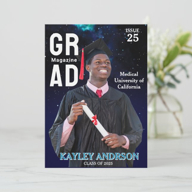 Invitation Élégant Docteur en Médecine (Debout devant)