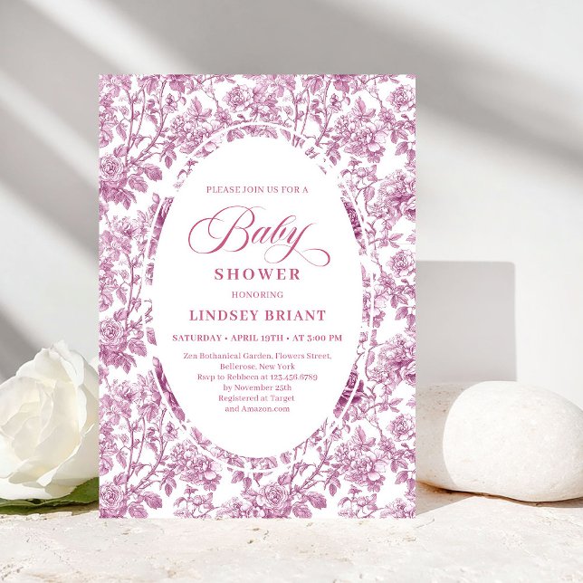 Invitation Elegant Dusky Pink Rose Gold Baby Shower Invite (Elegant Dusky Pink Rose Gold Baby Shower Invitation)
