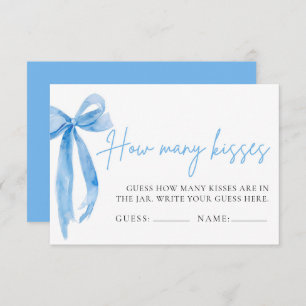 Invitation Elegant Dusty Blue Bow Devine Combien De Baisers J
