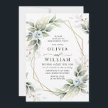 Invitation Elegant Dusty Blue  Greenery ENGAGEMENT PARTY<br><div class="desc">Create the perfect Wedding invite with this "Elegant Dusty Blue Watercolor Greenery Wedding Invitation" template. This high-quality design is easy to customize to match your wedding colors, styles and theme. For further customization, please click the "customize further" link and use our design tool to modify this template. If you need...</div>