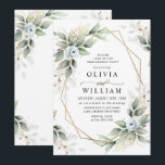 Invitation Elegant Dusty Blue  Greenery ENGAGEMENT PARTY<br><div class="desc">Create the perfect Wedding invite with this "Elegant Dusty Blue Watercolor Greenery Wedding Invitation" template. This high-quality design is easy to customize to match your wedding colors, styles and theme. For further customization, please click the "customize further" link and use our design tool to modify this template. If you need...</div>