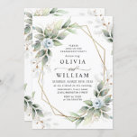 Invitation Elegant Dusty Blue  Greenery ENGAGEMENT PARTY<br><div class="desc">Create the perfect Wedding invite with this "Elegant Dusty Blue Watercolor Greenery Wedding Invitation" template. This high-quality design is easy to customize to match your wedding colors, styles and theme. For further customization, please click the "customize further" link and use our design tool to modify this template. If you need...</div>