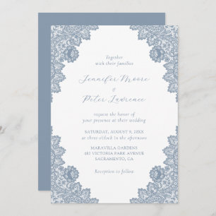 Invitation Elegant Dusty Blue Ladding Invite